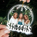 Personalisierte Foto Weihnachten Acryl Ornament Weihnachtsbäume Dekoration perfektes Geschenk für Familie Schwestern Geschwister Freunde Besties