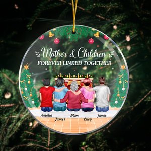 Personalisierte Mutter und Kinder für immer miteinander verbunden Acryl Ornament Weihnachten Geburtstag Geschenk für Familie