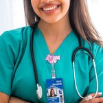 Porte-Badge Pailleté en Acrylique Personnalisé avec Nom et Titre de Poste Cadeau Anniversaire Rentrée Scolaire pour Infirmier Médecin Enseignant