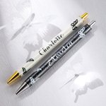 Personalized Glitter Butterfly Retractable Ballpoint Pen with Name Christmas Appreciation Back To School Gift for Friend Classmate