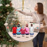 Personalizado Miles Apart Mother And Children Will Always Be Connected By Heart Acrylic Ornament Regalo de Navidad para la familia