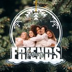 Personalisierte Foto Weihnachten Acryl Ornament Weihnachtsbäume Dekoration perfektes Geschenk für Familie Schwestern Geschwister Freunde Besties