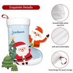 Personalizado lindo calcetín de Navidad con Santa muñeco de nieve elfo alce oso polar pingüino y el nombre del árbol de Navidad decoración de regalo p