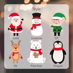 Personalizado lindo calcetín de Navidad con Santa muñeco de nieve elfo alce oso polar pingüino y el nombre del árbol de Navidad decoración de regalo p