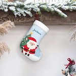 Personalizado lindo calcetín de Navidad con Santa muñeco de nieve elfo alce oso polar pingüino y el nombre del árbol de Navidad decoración de regalo p