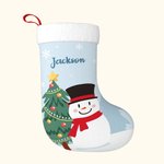 Personalizado lindo calcetín de Navidad con Santa muñeco de nieve elfo alce oso polar pingüino y el nombre del árbol de Navidad decoración de regalo p