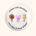 Gepersonaliseerde Keramische Oma's Koekjesplaat met Kinder Kleinkinderen Namen Kerst Verjaardag Cadeau voor Mam Oma Bakliefhebbers