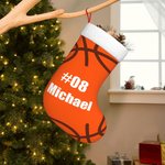 Personalisierte Basketball Weihnachtsstrumpf mit Namen und Nummer Weihnachtsbaum hängende Dekoration für Basketball-Fans Spieler