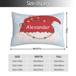 Cojín Personalizado de Doble Cara Funda de Almohada con Gorro de Papá Noel Sombrero de Elfo Cornamenta de Navidad Decoración del Hogar Regalo para Niñ