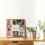 Personalized Multicolor Kid Photo Portrait Collage Canvas Painting Wall Decor with Text Birthday Christmas Gift for Family Parents Grandparents