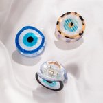 Personalized Big Evil Eye Nazar Hair Claw Clip with 2 Pcs Hair Ties Set Nonslip Hair Accessory Gift for Women