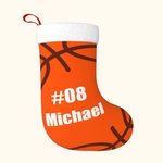 Personalisierte Basketball Weihnachtsstrumpf mit Namen und Nummer Weihnachtsbaum hängende Dekoration für Basketball-Fans Spieler
