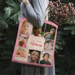 Personalisierte Unsere kleinen Segnungen Foto Collage Canvas Tote Bag mit Text Geburtstag Weihnachten Geschenk für Familie Freunde