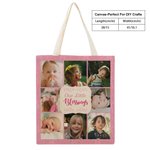 Personalisierte Unsere kleinen Segnungen Foto Collage Canvas Tote Bag mit Text Geburtstag Weihnachten Geschenk für Familie Freunde