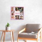 Personalized Multicolor Kid Photo Portrait Collage Canvas Painting Wall Decor with Text Birthday Christmas Gift for Family Parents Grandparents