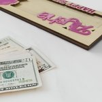 Personalized Retro Pink Doll Pink Wooden Money Holder Envelope Cash Card with Name Funny Christmas Birthday Money Gift for Girl Daughter Friend