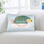 Cojín Personalizado de Doble Cara Funda de Almohada con Gorro de Papá Noel Sombrero de Elfo Cornamenta de Navidad Decoración del Hogar Regalo para Niñ