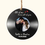Personalisierte All of Me Loves All of You Vinyl Record Acryl Ornament mit Namen und Datum Weihnachten Valentinstag Geschenk für Paar Ehemann Ehefrau