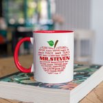 Personalized Apple Pattern Ceramic Mug with Name and Text Teacher Appreciation Christmas Gift for Teacher