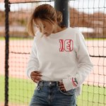 Personalized Baseball Jersey Sweatshirt with Name and Number Game Day Birthday Gift for Baseball Lovers