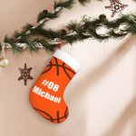 Personalisierte Basketball Weihnachtsstrumpf mit Namen und Nummer Weihnachtsbaum hängende Dekoration für Basketball-Fans Spieler