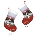 Bas de Noël Personnalisé avec Photo et Nom de l'Animal Ornement Suspendu Décoration de Sapin Cadeau Noël pour Famille Amoureux d'Animal de Compagnie