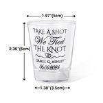 Personalized Take A Shot We Tied the Knot Shot Glasses with Name Set of 2 Bachelor Party Wedding Gift