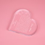 Personalised Dear Mom Acrylic Heart Plaque Warm Message Mother's Day Christmas Desk Home Decor for Mother Grandma