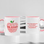 Personalized Apple Pattern Ceramic Mug with Name and Text Teacher Appreciation Christmas Gift for Teacher