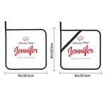 Juego de 2 agarraderas aislantes personalizadas Head Chef con texto Decoración de cocina Regalo de cumpleaños y Navidad para cocinero Chef amante de l
