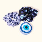 Personalized Big Evil Eye Nazar Hair Claw Clip with 2 Pcs Hair Ties Set Nonslip Hair Accessory Gift for Women