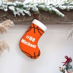 Personalisierte Basketball Weihnachtsstrumpf mit Namen und Nummer Weihnachtsbaum hängende Dekoration für Basketball-Fans Spieler