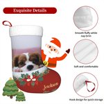 Bas de Noël Personnalisé avec Photo et Nom de l'Animal Ornement Suspendu Décoration de Sapin Cadeau Noël pour Famille Amoureux d'Animal de Compagnie