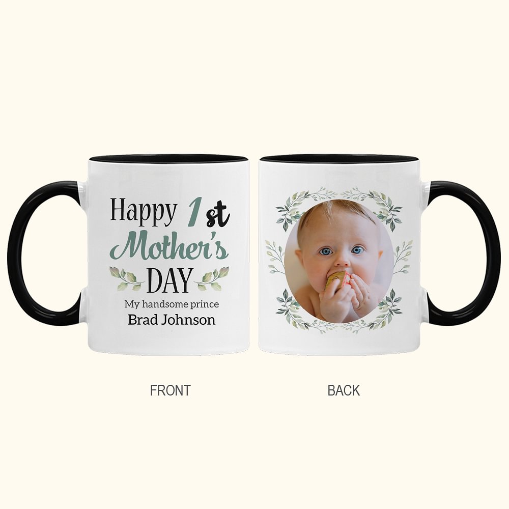 Tasse en Céramique Personnalisée avec Photo et Nom Bébé Cadeau Fête des Mères Anniversaire pour Nouvelle Maman