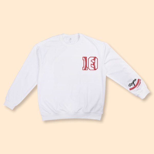 Baseball Jersey Sweatshirt with Name and Number