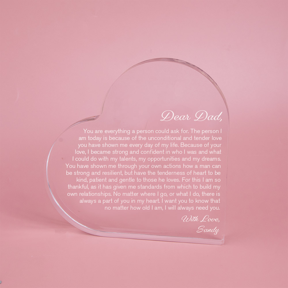 Plaque en Acrylique Personnalisée avec Message Chaleureux Décoration de Bureau Cadeau d'Anniversaire Fête des Pères pour Papa Grand-père