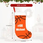 Personalisierte Basketball Weihnachtsstrumpf mit Namen und Nummer Weihnachtsbaum hängende Dekoration für Basketball-Fans Spieler