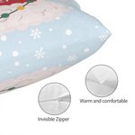 Cojín Personalizado de Doble Cara Funda de Almohada con Gorro de Papá Noel Sombrero de Elfo Cornamenta de Navidad Decoración del Hogar Regalo para Niñ