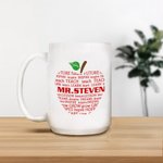 Personalized Apple Pattern Ceramic Mug with Name and Text Teacher Appreciation Christmas Gift for Teacher