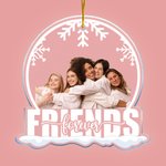 Personalisierte Foto Weihnachten Acryl Ornament Weihnachtsbäume Dekoration perfektes Geschenk für Familie Schwestern Geschwister Freunde Besties