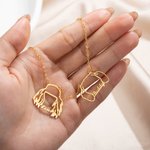 Personalized 2-4 Dog Ears Necklace with Name Birthday for Dog Mom Pet Lover