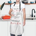 Personalized  Recipe for A Happy Marriage Apron Waterproof Oxford Cloth Wedding Anniversary Gift for Couple