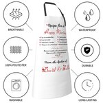 Personalized  Recipe for A Happy Marriage Apron Waterproof Oxford Cloth Wedding Anniversary Gift for Couple