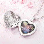 Gepersonaliseerde Fantasie Eenhoorn Pailletten Strasssteentje Ketting met Hartvormige Hanger en Foto Verjaardag Kerstcadeau voor Kleine Meisjes