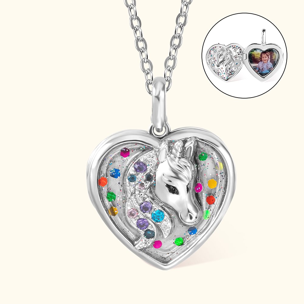 Collana Unicorno Con Pendente A Cuore - Gioiello Per Donne, Teen Girl E Bambini, Regalo Magico - Foto 11