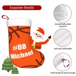 Personalisierte Basketball Weihnachtsstrumpf mit Namen und Nummer Weihnachtsbaum hängende Dekoration für Basketball-Fans Spieler