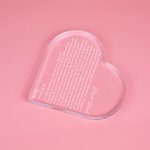 Personlig Dear Dad Graverad akrylhjärtplatta med varmt budskap Fars dag Jul Skrivbordsdekoration för pappa farfar