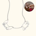 Personalized 2-4 Dog Ears Necklace with Name Birthday for Dog Mom Pet Lover