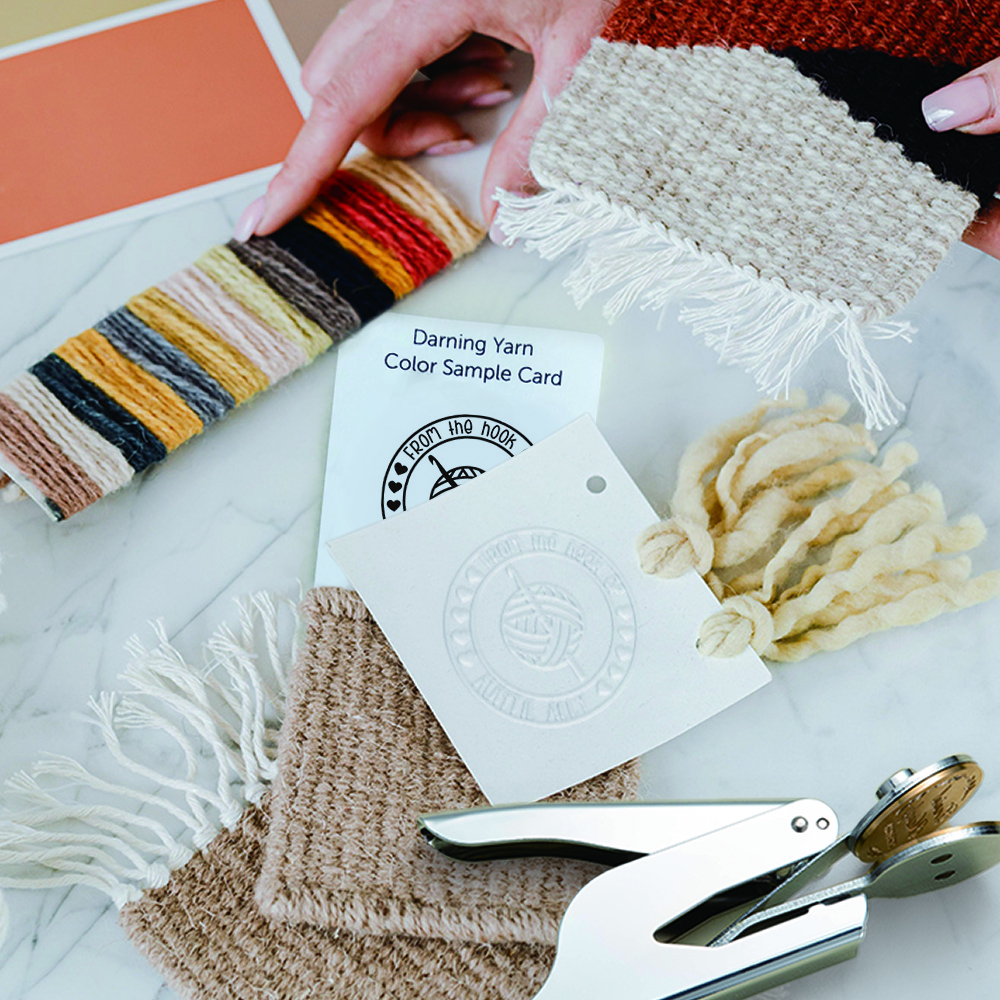 Discover Personalized Knitting Book Embosser Stamp with Name