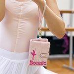 Portafoglio in pelle personalizzato Tri-Fold rosa Ballet Girl con portamonete Regalo di Natale di compleanno per donna